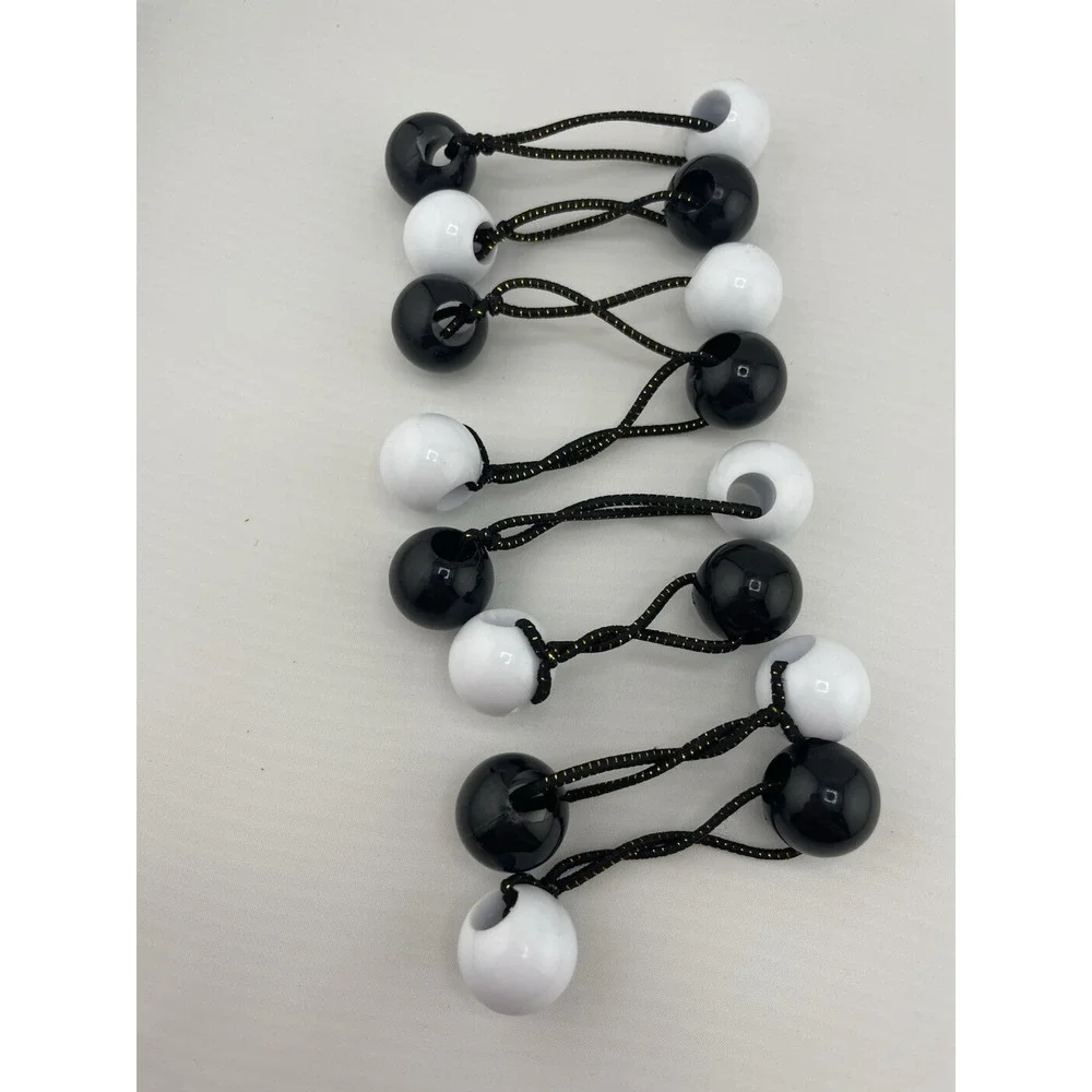 Vintage Lot Girl's Knocker‎ Ball Hair Tie Pony Holders Accessories Black/white